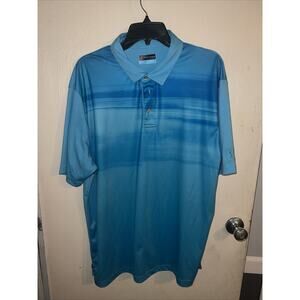 PGA‎ Tour Blue X-Large (XL) Mens Short Sleeve Golf Polo Shirt Striped